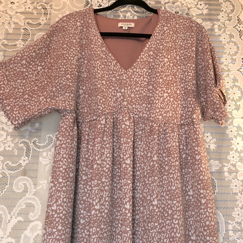Pink Leopard Print Babydoll Dress